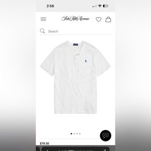 Ralph Lauren men’s white crew neck short sleeved shirt